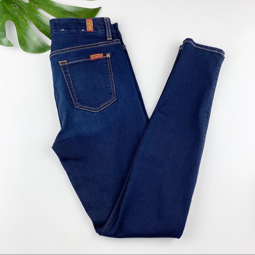 7FAM B(air) Denim High Waist Skinny Jeans Dark Wash 26